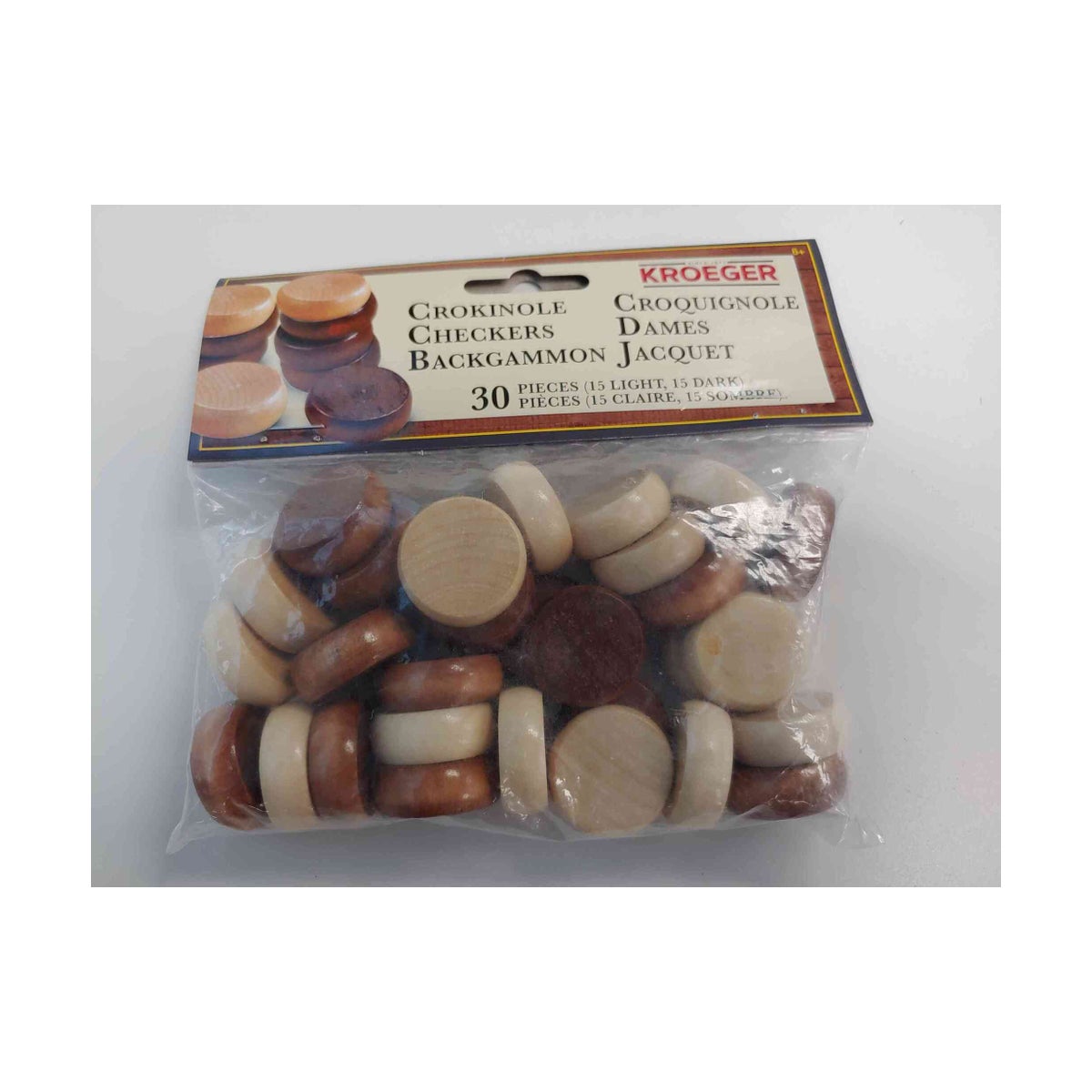 30 PCS WOODEN CROKINOLE DISKS (6) BL